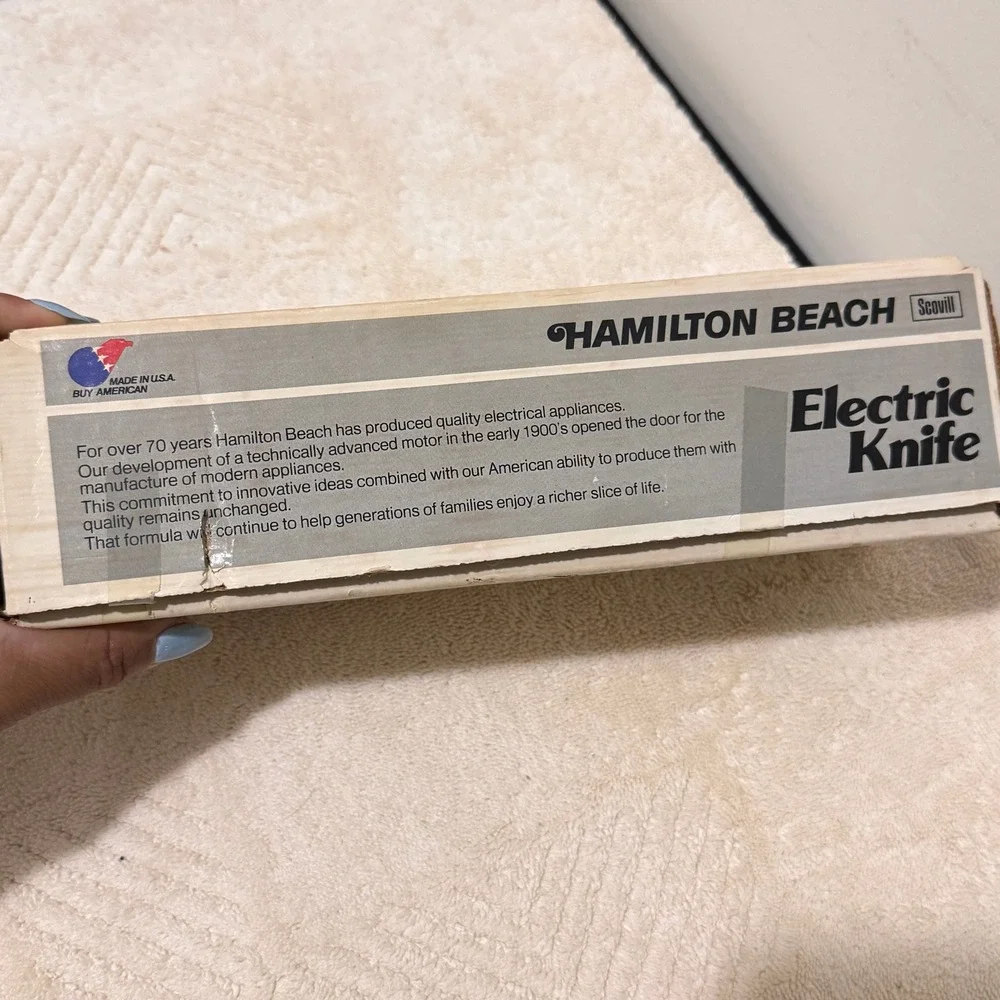 Vintage Hamilton Beach Scovill Electric Knife Model 275G Gold White Tested USA
